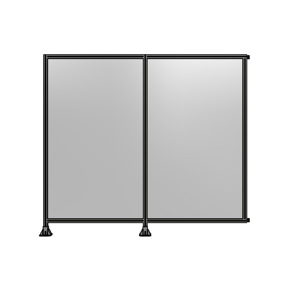 B5-2135-2400-0150-HYPFA DOUBLE PANEL-LEGS ON LEFT AND CENTER WITH HINGES 2135MM X 2400MM  1/4" POLYCARBONATE, ASSEMBLED