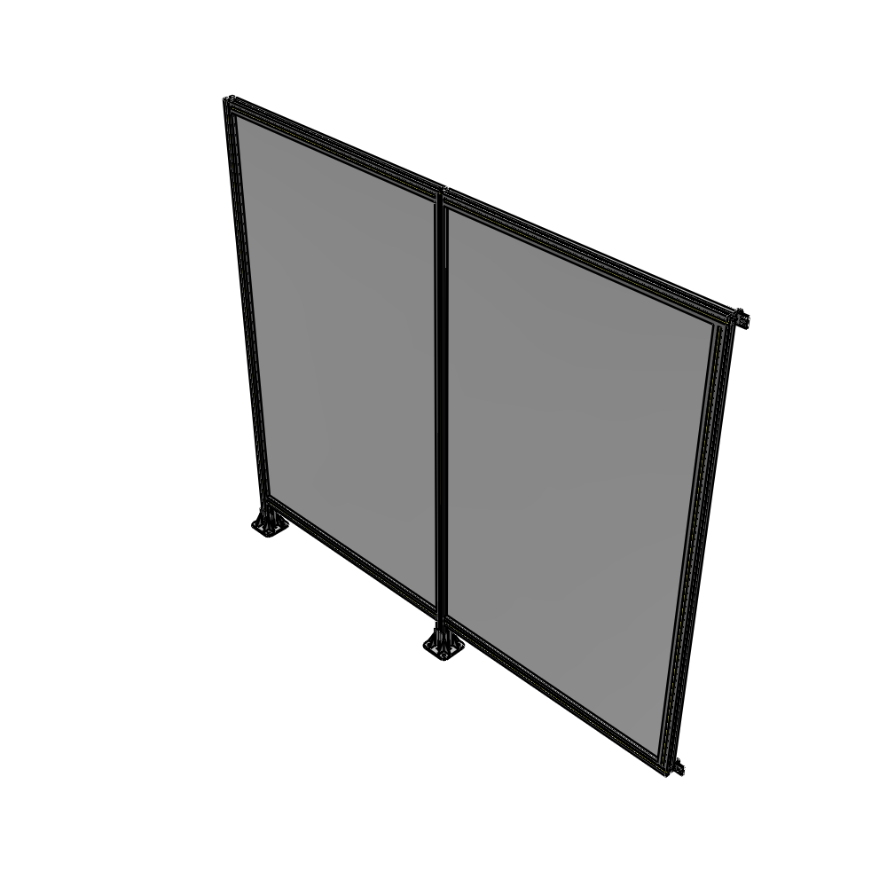 B5-2135-2400-0150-HYPFA DOUBLE PANEL-LEGS ON LEFT AND CENTER WITH HINGES 2135MM X 2400MM  1/4" POLYCARBONATE, ASSEMBLED