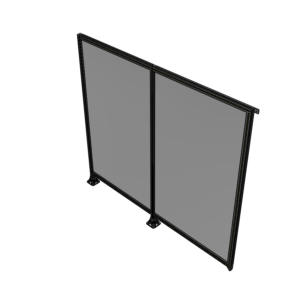 B5-2135-2400-0150-TYPFK DOUBLE PANEL-LEGS ON LEFT AND CENTER, TIE PLATE ON RIGHT 2135MM X 2400MM 1/4" POLYCARBONATE, AS KIT
