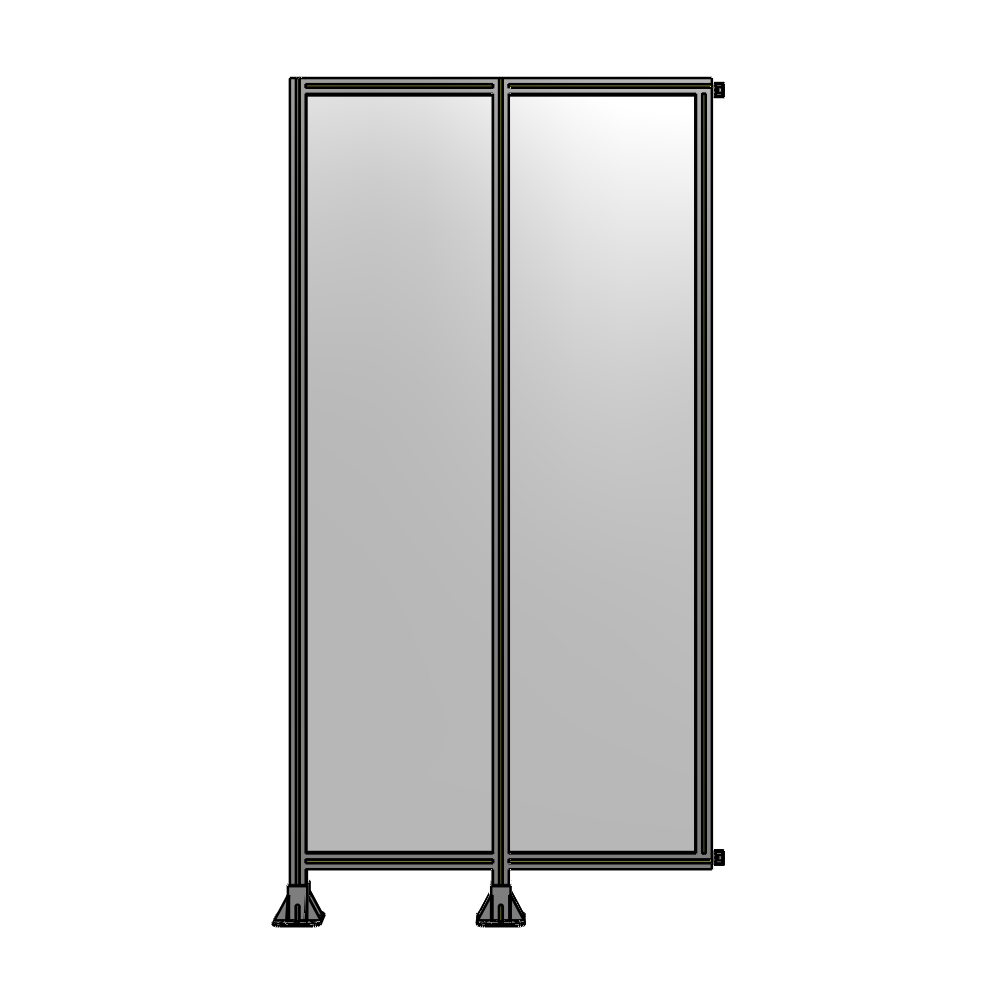 B5-2400-1200-0150-HYPFK DOUBLE PANEL-LEGS ON LEFT AND CENTER WITH HINGES 2400MM X 1200MM  1/4" POLYCARBONATE, AS A KIT