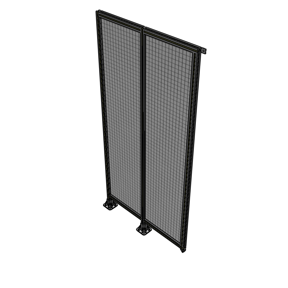 B5-2400-1200-0150-TYMFA DOUBLE PANEL-LEGS ON LEFT AND CENTER, TIE PLATE ON RIGHT 2400MM X 1200MM  1" MESH, FULLY ASSEMBLED