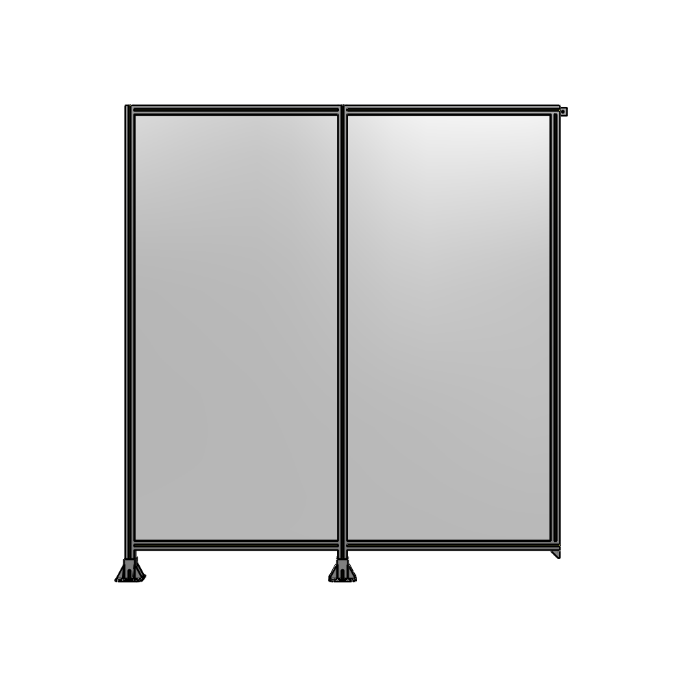 B5-2400-2200-0150-TYPFK DOUBLE PANEL-LEGS ON LEFT AND CENTER, TIE PLATE ON RIGHT 2400MM X 2200MM  1/4" POLYCARBONATE, AS KIT