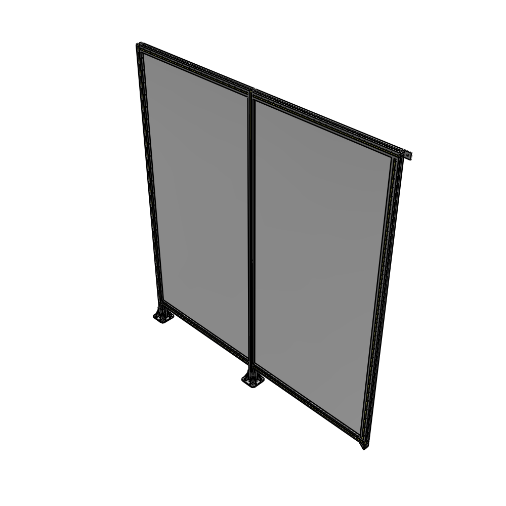 B5-2400-2200-0150-TYPFK DOUBLE PANEL-LEGS ON LEFT AND CENTER, TIE PLATE ON RIGHT 2400MM X 2200MM  1/4" POLYCARBONATE, AS KIT