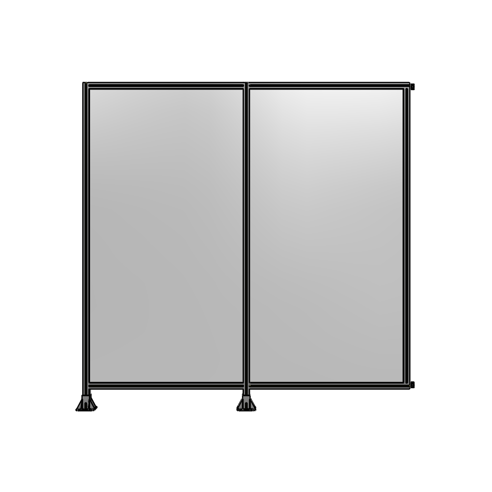 B5-2400-2400-0150-HYPFK DOUBLE PANEL-LEGS ON LEFT AND CENTER WITH HINGES 2400MM X 2400MM  1/4" POLYCARBONATE, AS A KIT