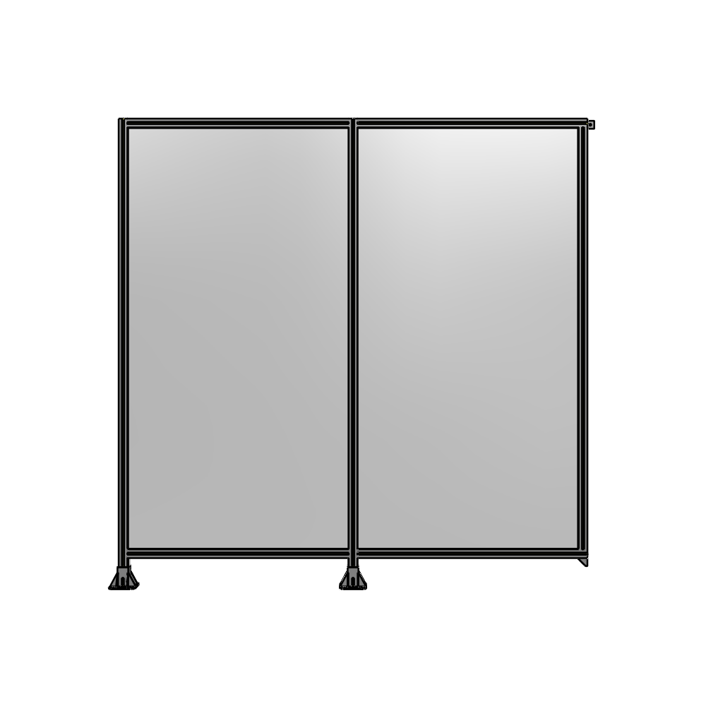 B5-2400-2400-0150-TYPFK DOUBLE PANEL-LEGS ON LEFT AND CENTER, TIE PLATE ON RIGHT 2400MM X 2400MM  1/4" POLYCARBONATE, AS KIT