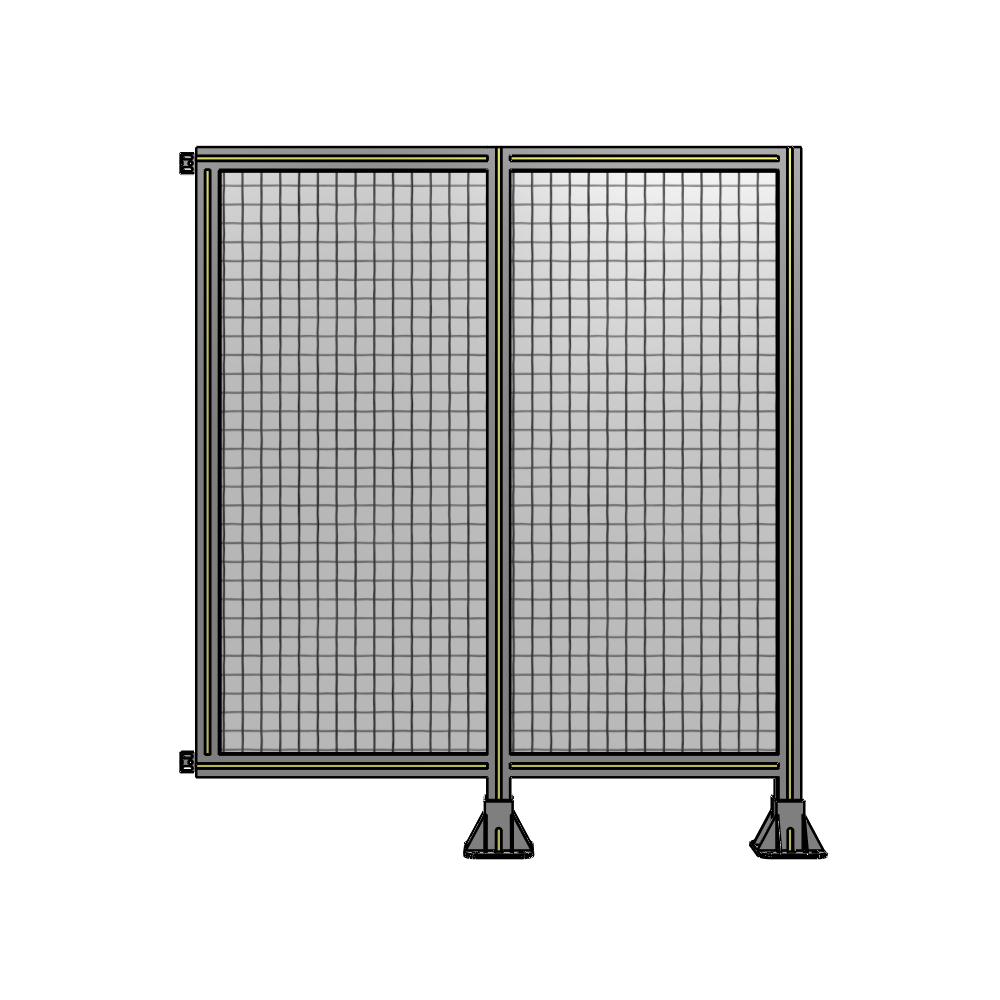 B6-1400-1200-0150-HYMFK DOUBLE PANEL-LEGS ON RIGHT AND CENTER WITH HINGES 1400MM X 1200MM  1" MESH, FULLY ASSEMBLED