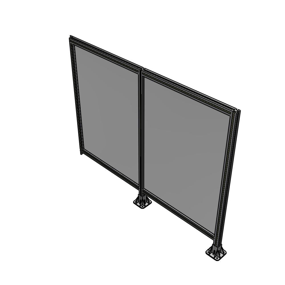 B6-1400-1800-0150-TYPFK DOUBLE PANEL-LEGS ON RIGHT AND CENTER, TIE PLATE ON LEFT 1400MM X 1800MM  1/4" POLYCARBONATE, AS KIT