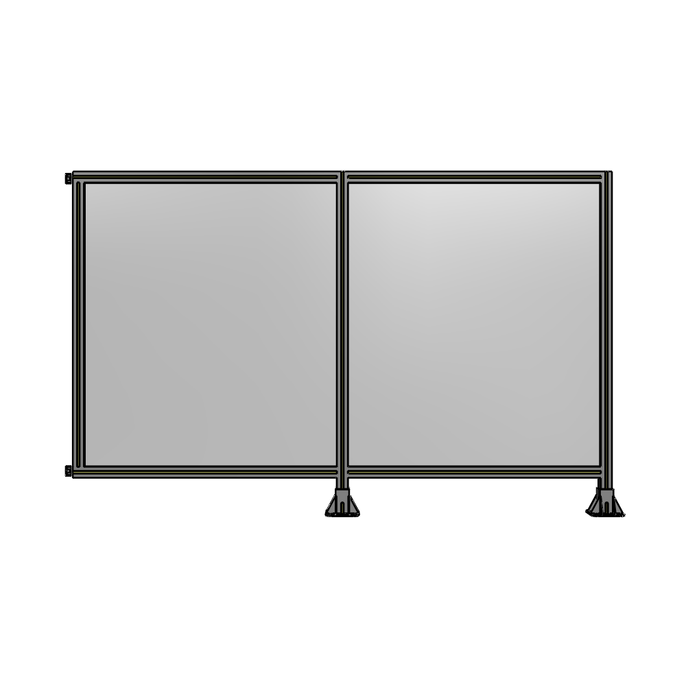 B6-1400-2200-0150-HYPFK DOUBLE PANEL-LEGS ON RIGHT AND CENTER WITH HINGES 1400MM X 2200MM  1/4" POLYCARBONATE, AS A KIT