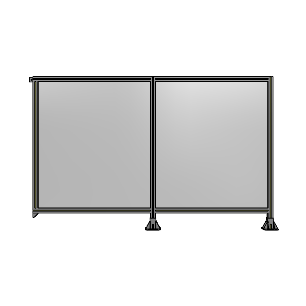 B6-1400-2200-0150-TYPFK DOUBLE PANEL-LEGS ON RIGHT AND CENTER, TIE PLATE ON LEFT 1400MM X 2200MM  1/4" POLYCARBONATE, AS KIT
