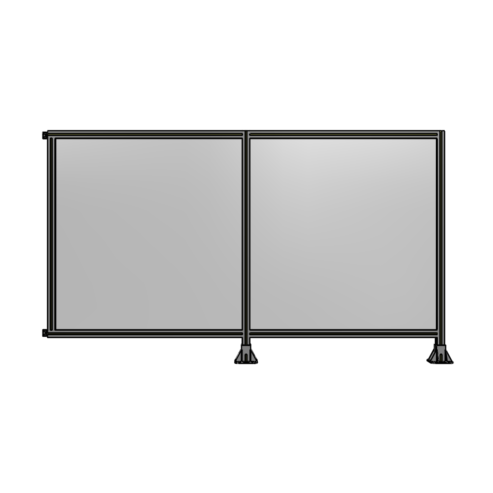 B6-1400-2400-0150-HYPFA DOUBLE PANEL-LEGS ON RIGHT AND CENTER WITH HINGES 1400MM X 2400MM  1/4" POLYCARBONATE, ASSEMBLED