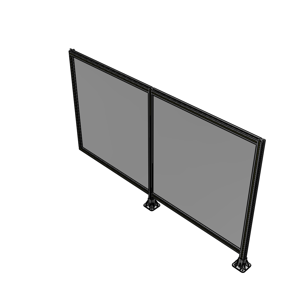 B6-1400-2400-0150-HYPFA DOUBLE PANEL-LEGS ON RIGHT AND CENTER WITH HINGES 1400MM X 2400MM  1/4" POLYCARBONATE, ASSEMBLED
