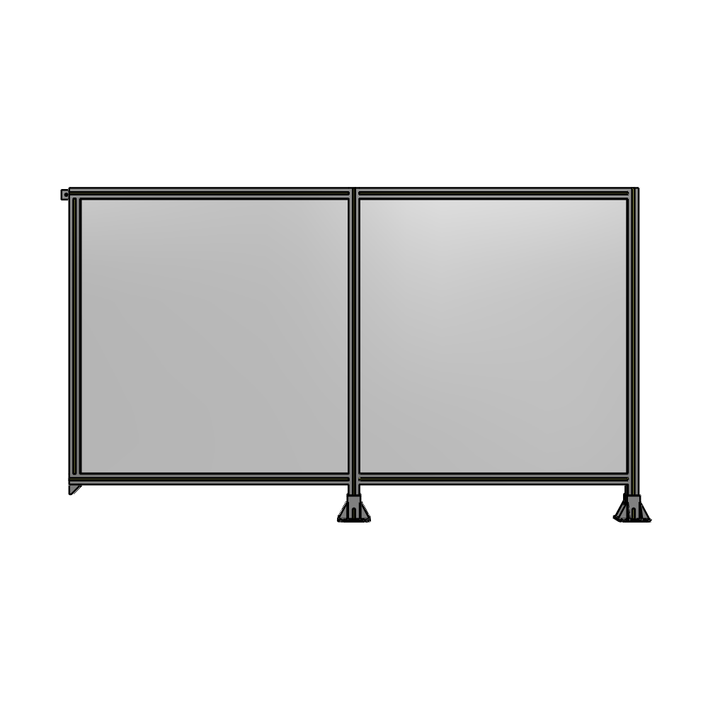 B6-1400-2400-0150-TYPFA DOUBLE PANEL-LEGS ON RIGHT AND CENTER, TIE PLATE ON LEFT 1400MM X 2400MM  1/4" POLYCARB, ASSEMBLED