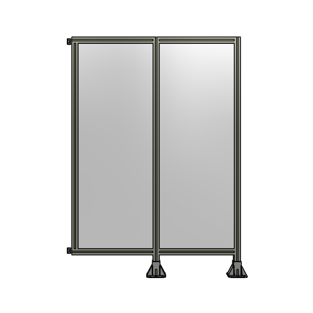 B6-1700-1200-0150-HYPFK DOUBLE PANEL-LEGS ON RIGHT AND CENTER WITH HINGES 1700MM X 1200MM 1/4" POLYCARBONATE, AS A KIT