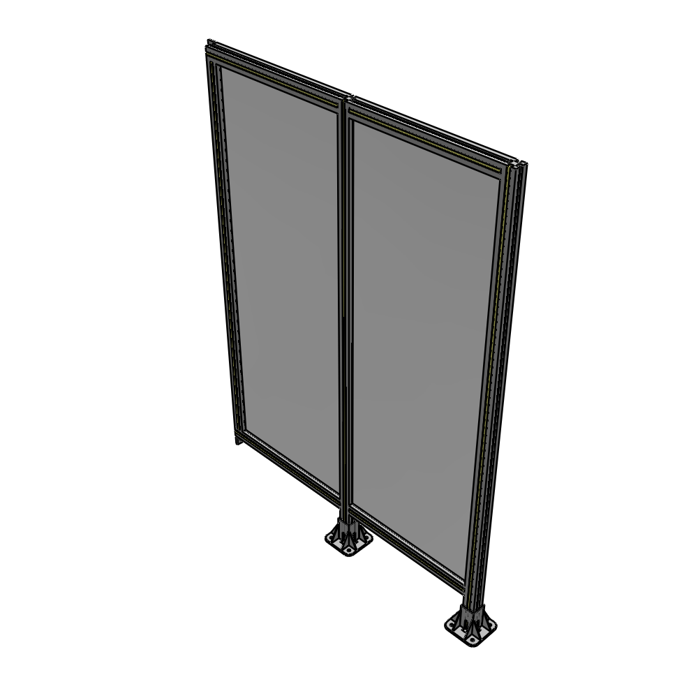 B6-1700-1200-0150-TYPFA DOUBLE PANEL-LEGS ON RIGHT AND CENTER, TIE PLATE ON LEFT 1700MM X 1200MM 1/4" POLYCARB, ASSEMBLED