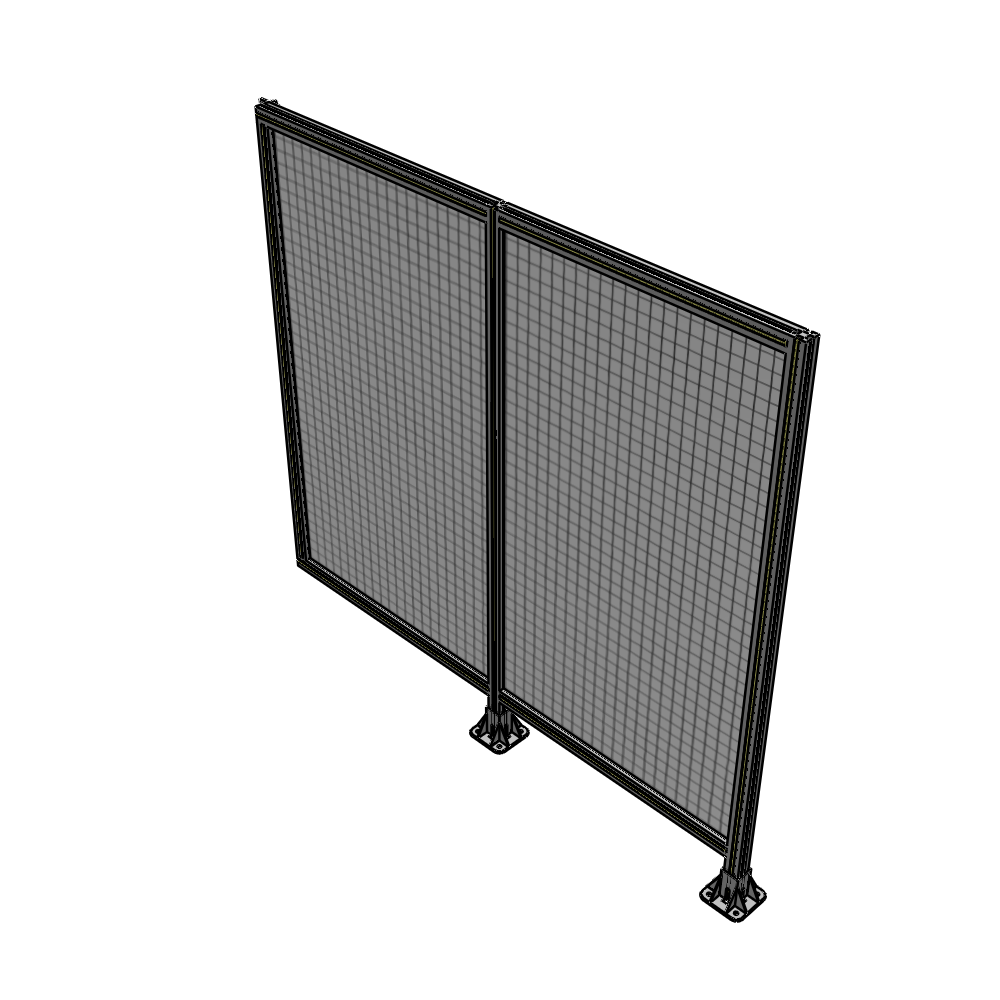 B6-1700-1800-0150-HYMFA DOUBLE PANEL-LEGS ON RIGHT AND CENTER WITH HINGES 1700MM X 1800MM 1" MESH, FULLY ASSEMBLED