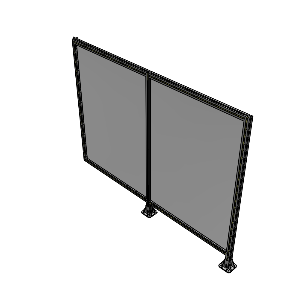B6-1700-2200-0150-HYPFK DOUBLE PANEL-LEGS ON RIGHT AND CENTER WITH HINGES 1700MM X 2200MM 1/4" POLYCARBONATE, AS A KIT
