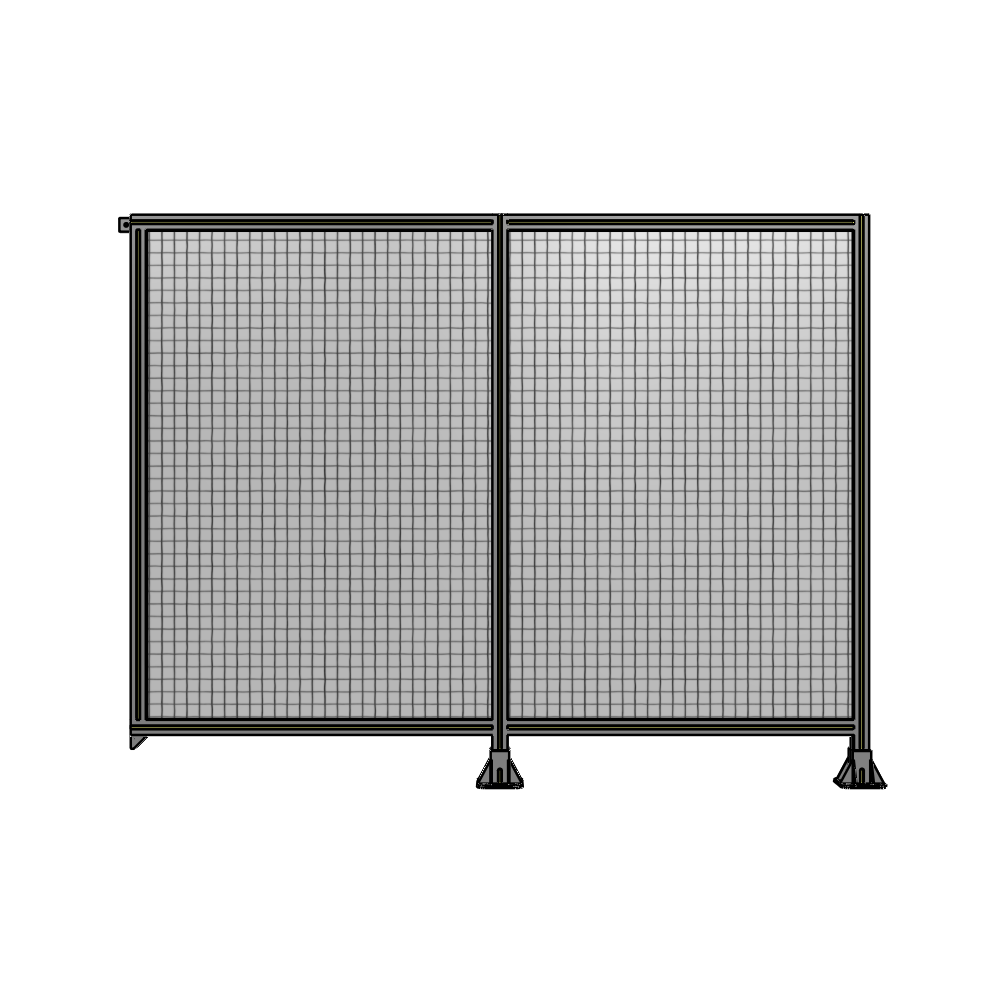 B6-1700-2200-0150-TYMFA DOUBLE PANEL-LEGS ON RIGHT AND CENTER, TIE PLATE ON LEFT 1700MM X 2200MM 1" MESH, FULLY ASSEMBLED