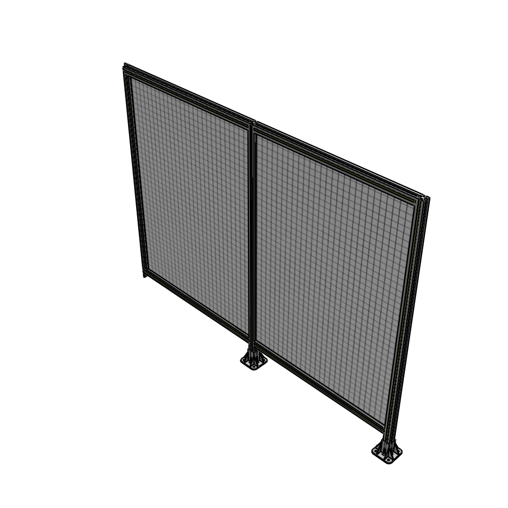 B6-1700-2200-0150-TYMFA DOUBLE PANEL-LEGS ON RIGHT AND CENTER, TIE PLATE ON LEFT 1700MM X 2200MM 1" MESH, FULLY ASSEMBLED
