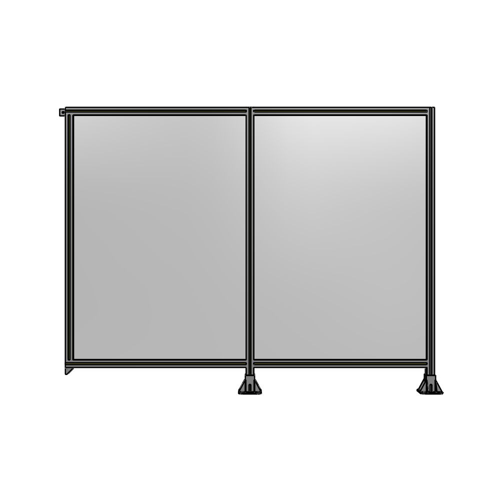 B6-1700-2200-0150-TYPFA DOUBLE PANEL-LEGS ON RIGHT AND CENTER, TIE PLATE ON LEFT 1700MM X 2200MM 1/4" POLYCARB, ASSEMBLED