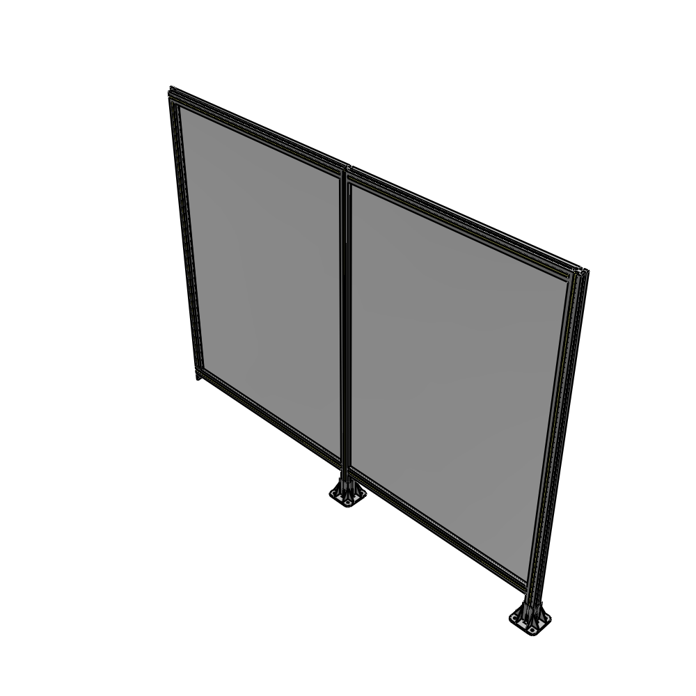 B6-1700-2200-0150-TYPFA DOUBLE PANEL-LEGS ON RIGHT AND CENTER, TIE PLATE ON LEFT 1700MM X 2200MM 1/4" POLYCARB, ASSEMBLED