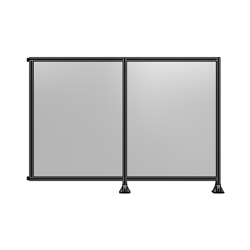 B6-1700-2400-0150-HYPFA DOUBLE PANEL-LEGS ON RIGHT AND CENTER WITH HINGES 1700MM X 2400MM  1/4" POLYCARBONATE, ASSEMBLED