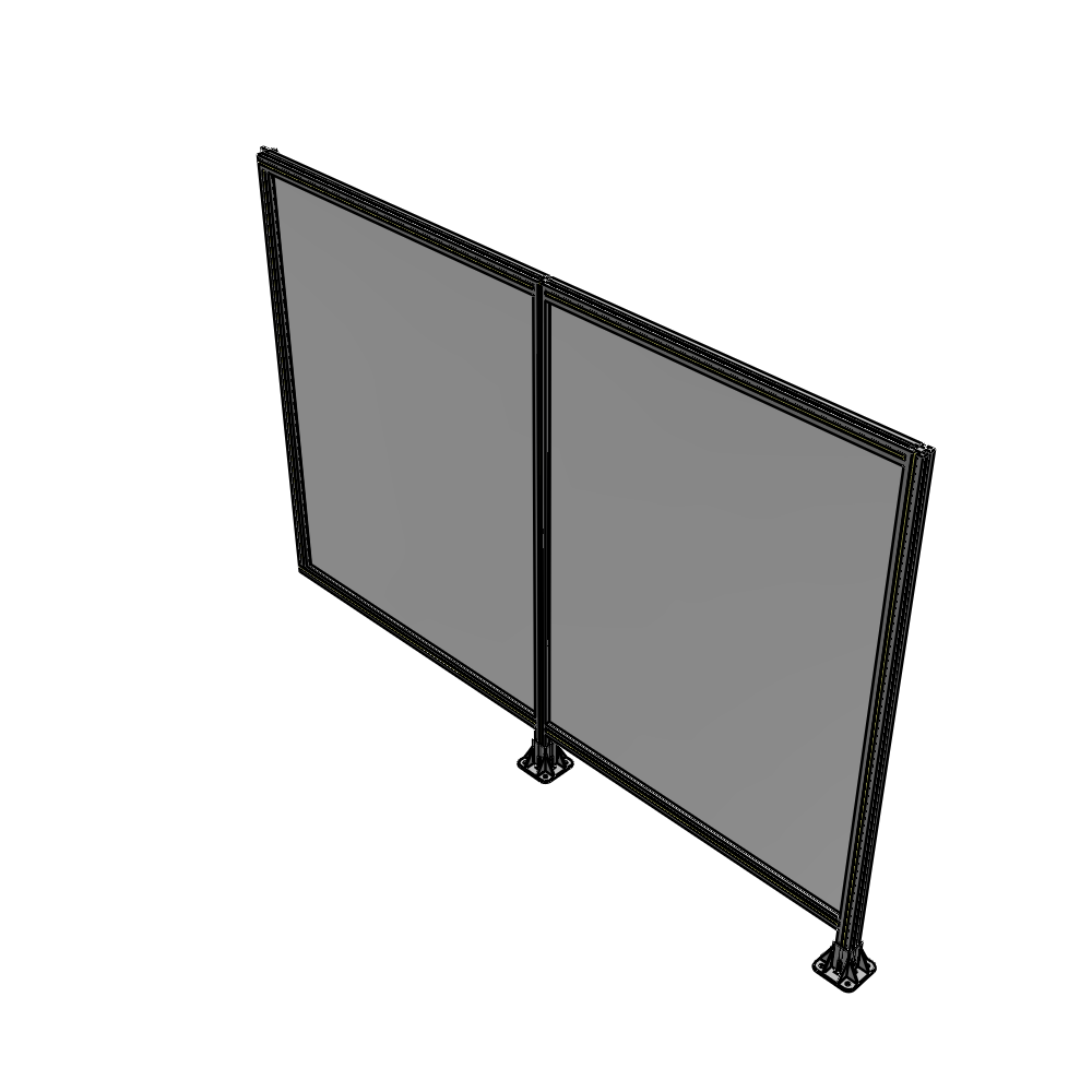 B6-1700-2400-0150-HYPFA DOUBLE PANEL-LEGS ON RIGHT AND CENTER WITH HINGES 1700MM X 2400MM  1/4" POLYCARBONATE, ASSEMBLED