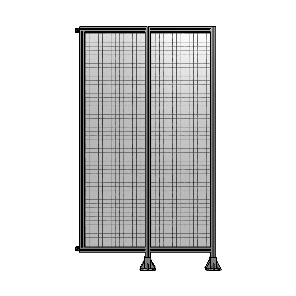 B6-2135-1200-0150-HYMFA DOUBLE PANEL-LEGS ON RIGHT AND CENTER WITH HINGES 2135MM X 1200MM  1" MESH, FULLY ASSEMBLED