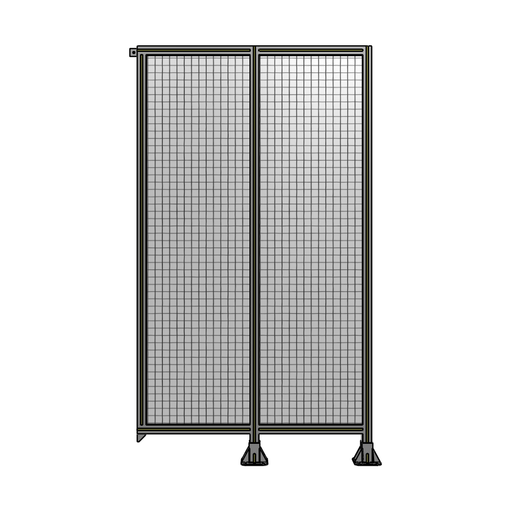 B6-2135-1200-0150-TYMFA DOUBLE PANEL-LEGS ON RIGHT AND CENTER, TIE PLATE ON LEFT 2135MM X 1200MM  1" MESH, FULLY ASSEMBLED