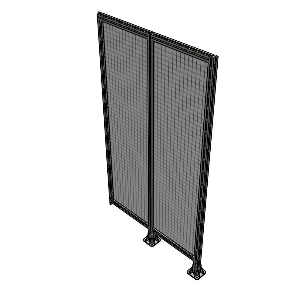 B6-2135-1200-0150-TYMFA DOUBLE PANEL-LEGS ON RIGHT AND CENTER, TIE PLATE ON LEFT 2135MM X 1200MM  1" MESH, FULLY ASSEMBLED