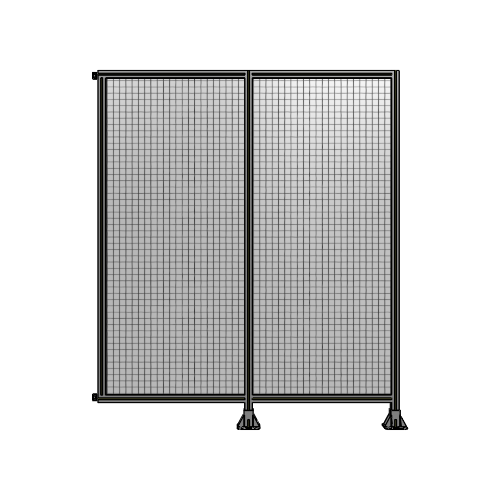 B6-2135-1800-0150-HYMFA DOUBLE PANEL-LEGS ON RIGHT AND CENTER WITH HINGES 2135MM X 1800MM  1" MESH, FULLY ASSEMBLED