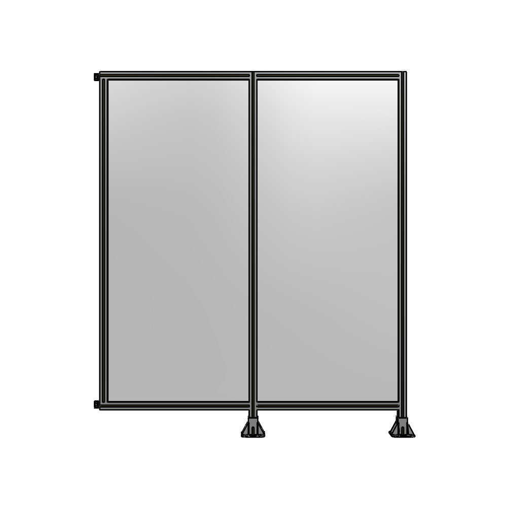 B6-2135-1800-0150-HYPFK DOUBLE PANEL-LEGS ON RIGHT AND CENTER WITH HINGES 2135MM X 1800MM  1/4" POLYCARBONATE, AS A KIT