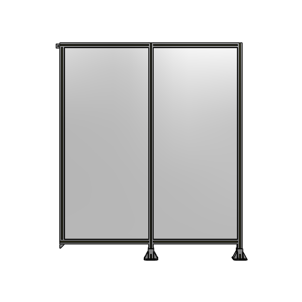 B6-2135-1800-0150-TYPFK DOUBLE PANEL-LEGS ON RIGHT AND CENTER, TIE PLATE ON LEFT 2135MM X 1800MM  1/4" POLYCARBONATE, AS KIT