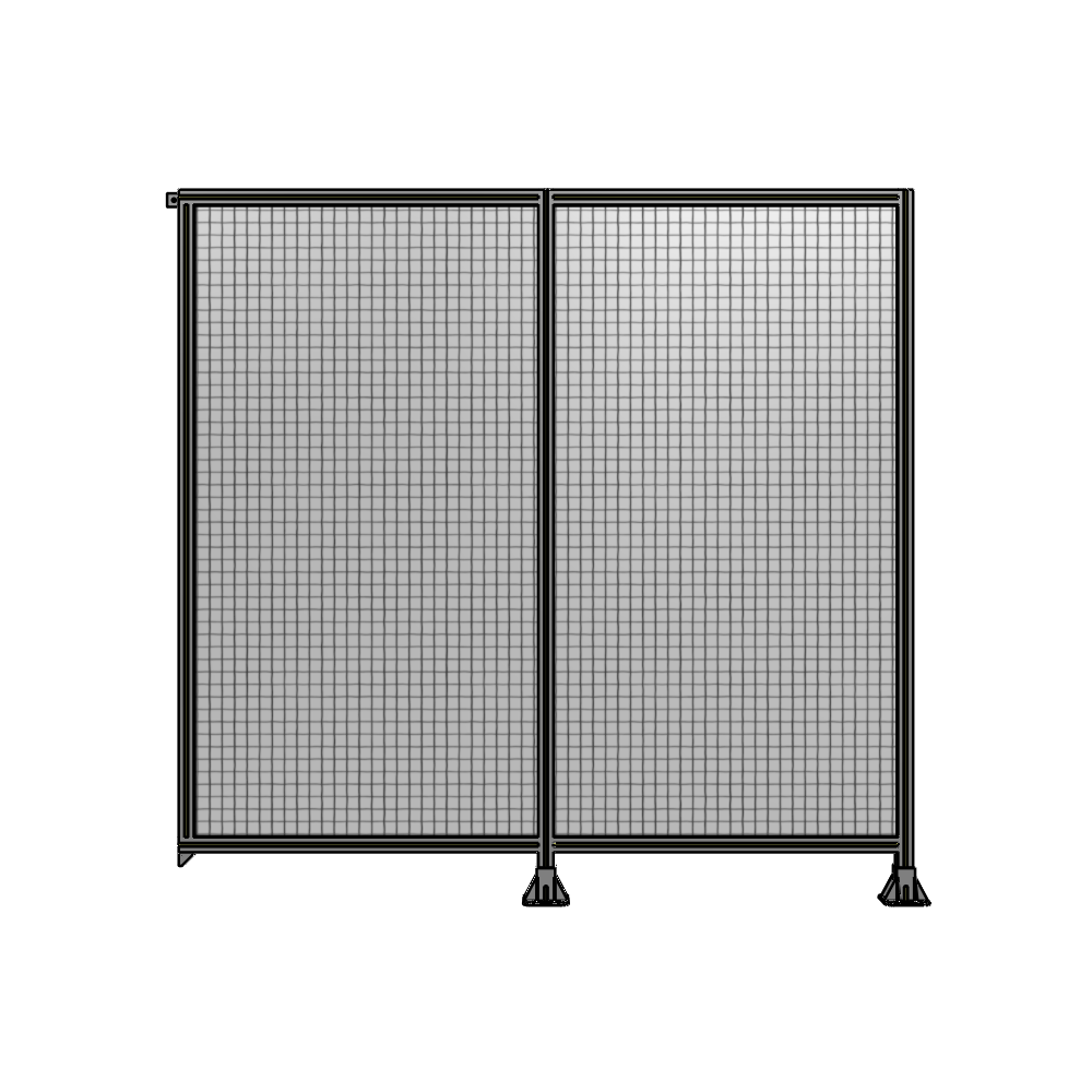 B6-2135-2200-0150-TYMFA DOUBLE PANEL-LEGS ON RIGHT AND CENTER, TIE PLATE ON LEFT 2135MM X  2200MM  1" MESH, FULLY ASSEMBLED