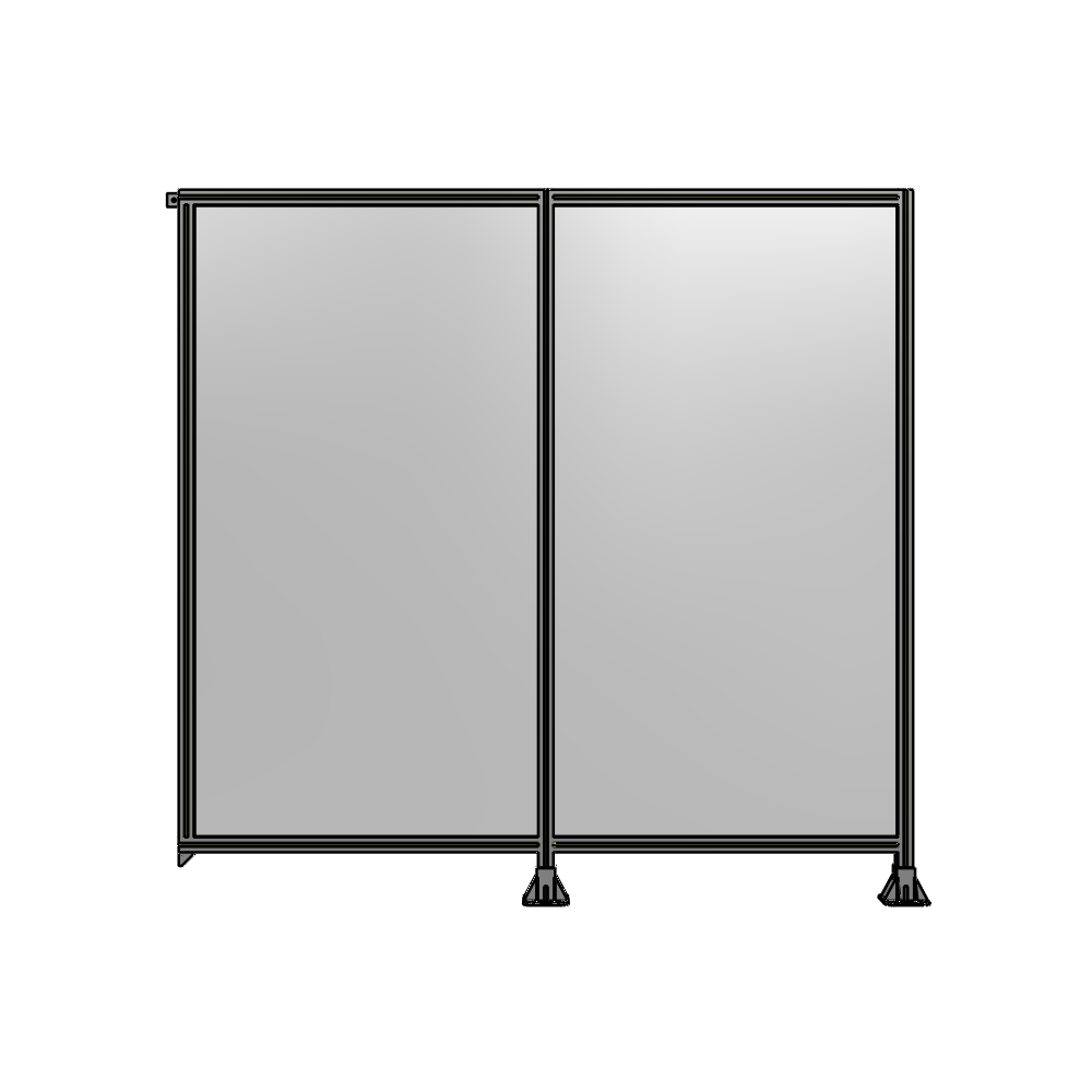 B6-2135-2200-0150-TYPFK DOUBLE PANEL-LEGS ON RIGHT AND CENTER, TIE PLATE ON LEFT 2135MM X  2200MM  1/4" POLYCARBONATE, KIT