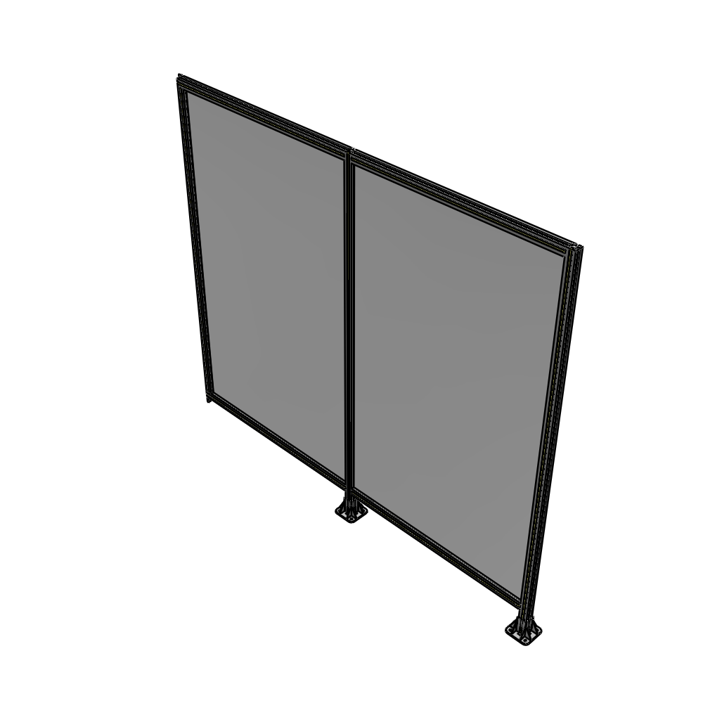 B6-2135-2400-0150-TYPFK DOUBLE PANEL-LEGS ON RIGHT AND CENTER, TIE PLATE ON LEFT 2135MM X 2400MM  1/4" POLYCARBONATE, AS KIT