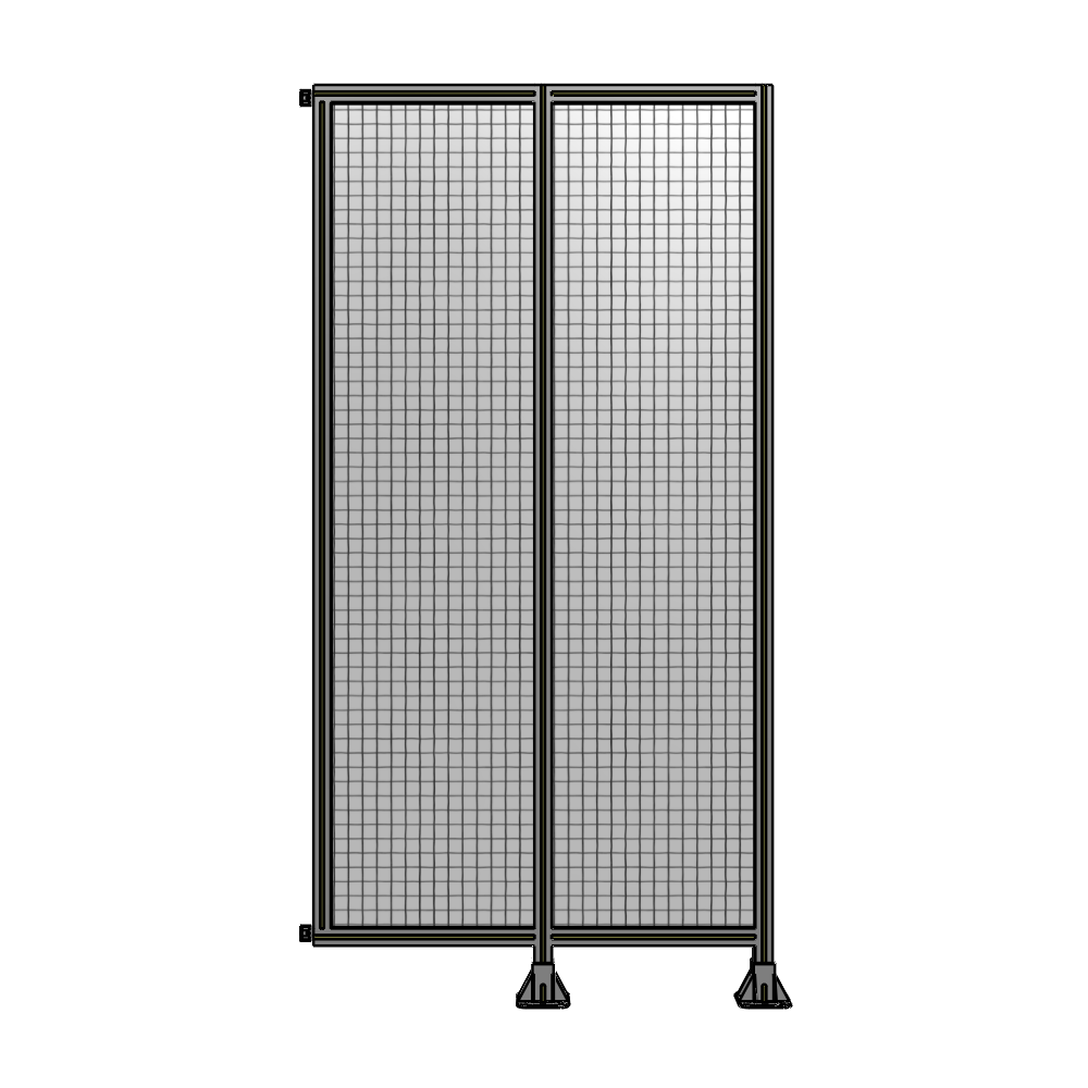 B6-2400-1200-0150-HYMFA DOUBLE PANEL-LEGS ON RIGHT AND CENTER WITH HINGES 2400MM X 1200MM  1" MESH, FULLY ASSEMBLED
