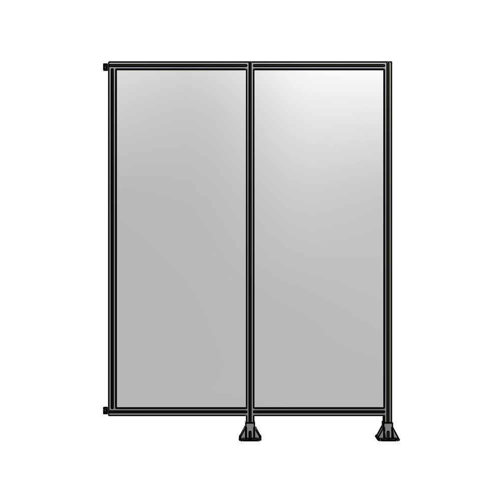 B6-2400-1800-0150-HYPFA DOUBLE PANEL-LEGS ON RIGHT AND CENTER WITH HINGES 2400MM X 1800MM  1/4" POLYCARBONATE, ASSEMBLED