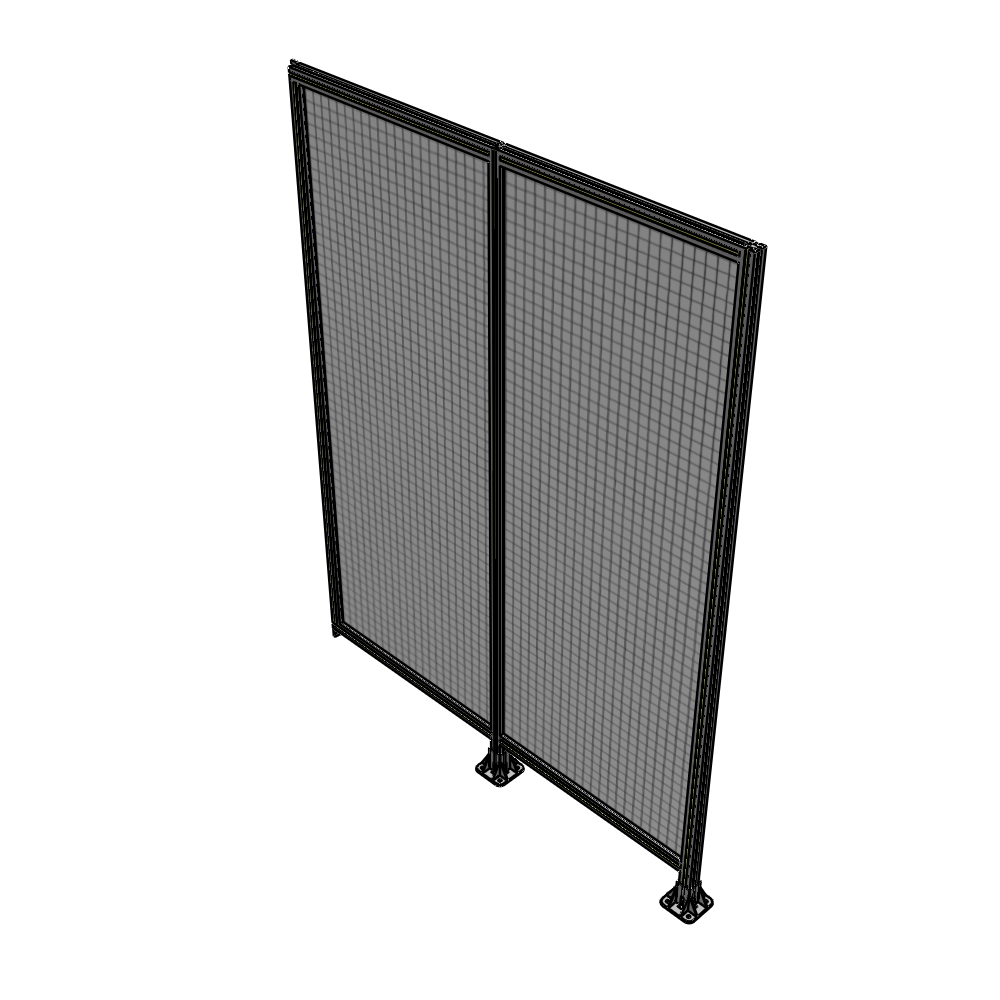 B6-2400-1800-0150-TYMFA DOUBLE PANEL-LEGS ON RIGHT AND CENTER, TIE PLATE ON LEFT 2400MM X 1800MM  1" MESH, FULLY ASSEMBLED