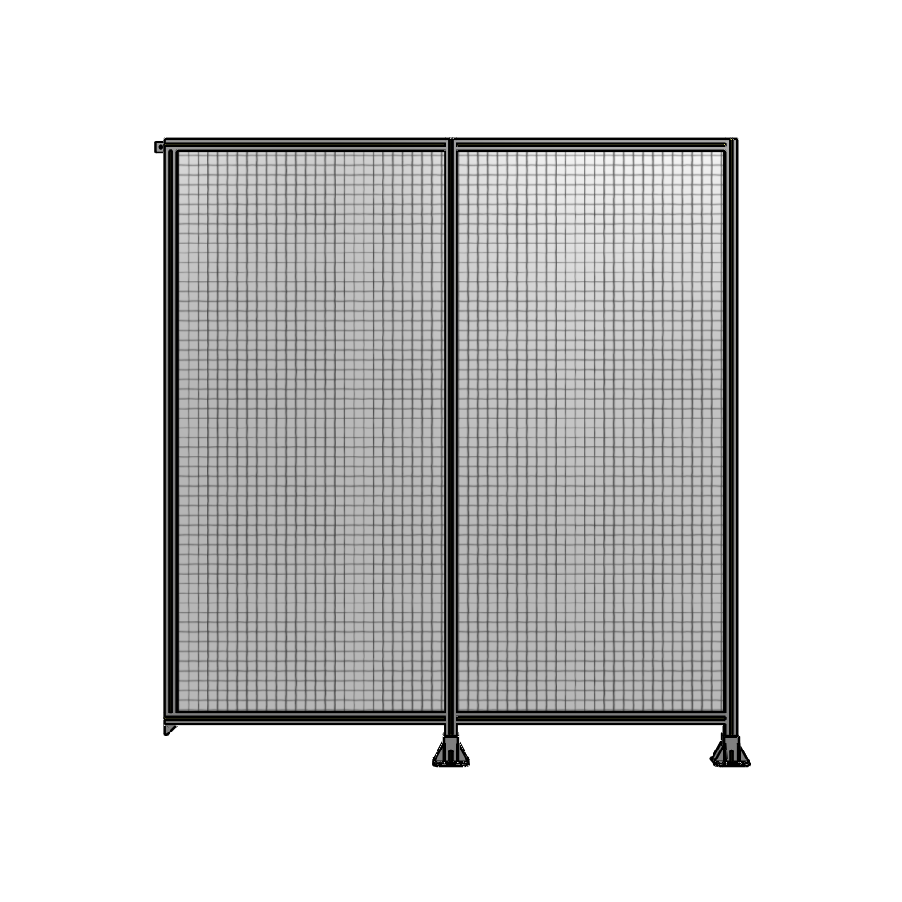 B6-2400-2200-0150-TYMFA DOUBLE PANEL-LEGS ON RIGHT AND CENTER, TIE PLATE ON LEFT 2400MM X 2200MM  1" MESH, FULLY ASSEMBLED