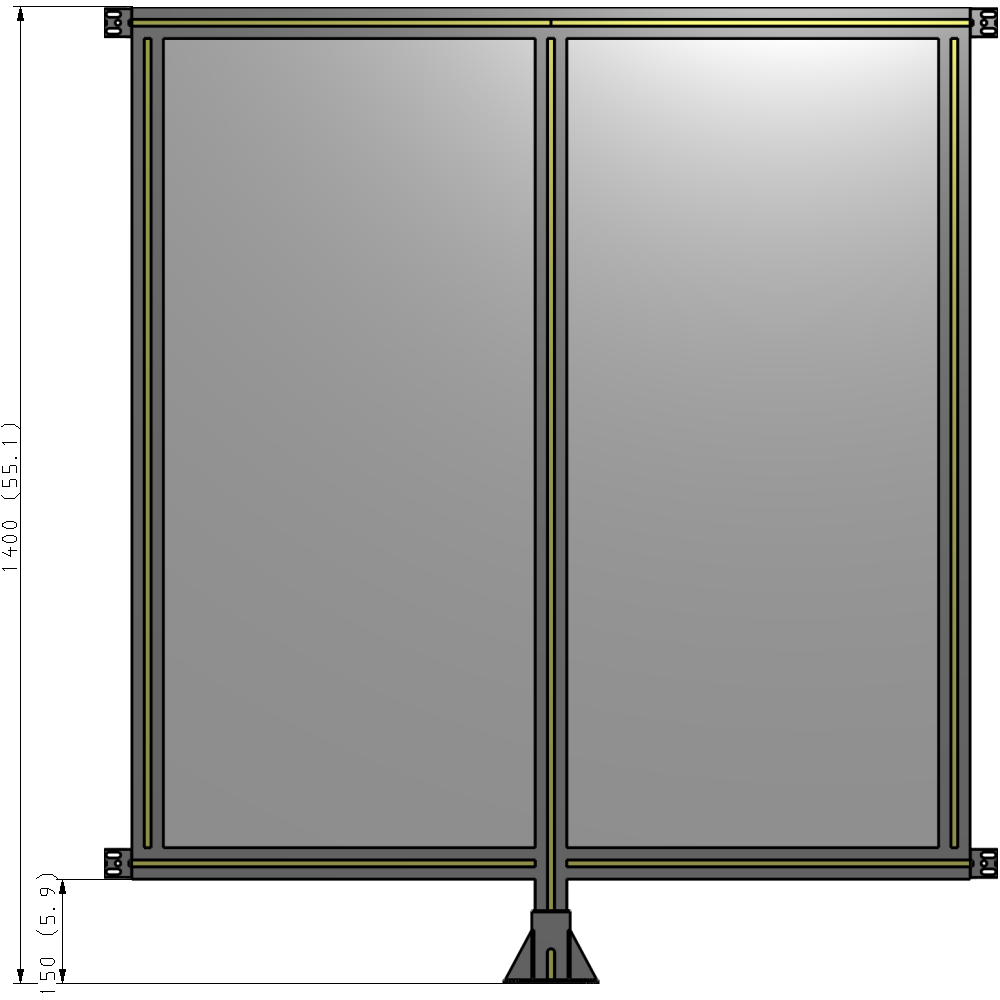 B7-1400-1200-0150-HYPFA DOUBLE PANEL-LEG IN CENTER AND HINGE CONNECTORS 1400MM X 1200MM  1/4" POLYCARBONATE, AS A KIT