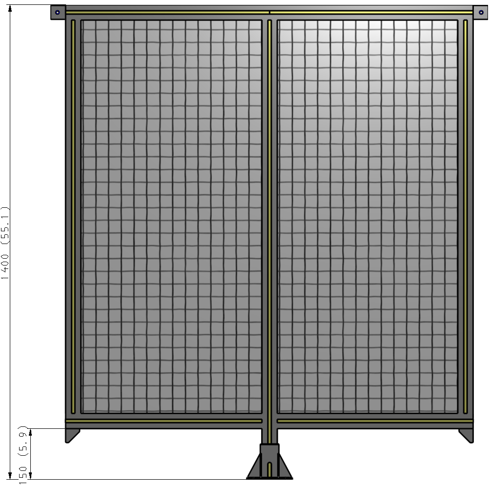 B7-1400-1200-0150-TYMFA DOUBLE PANEL-LEG IN CENTER AND TIE PLATE CONNECTORS 1400MM X 1200MM  1" MESH, AS A KIT