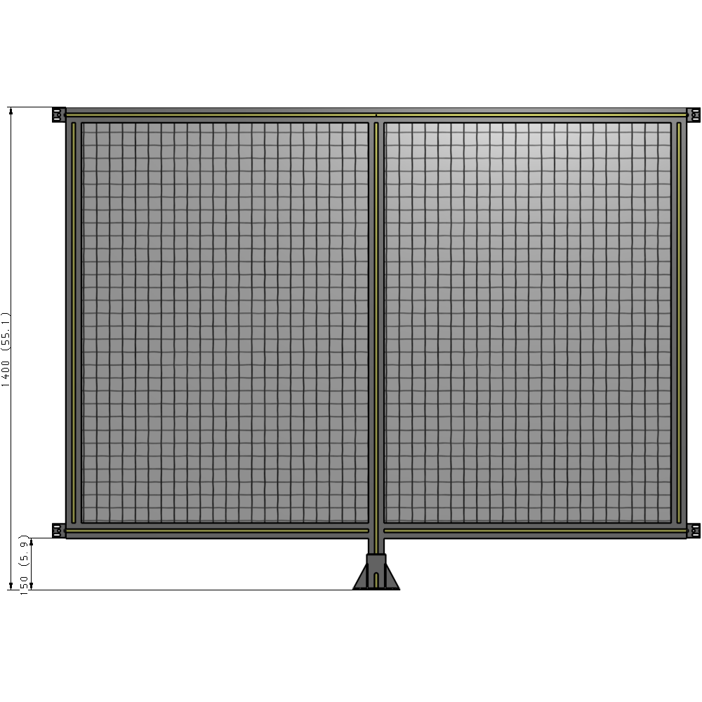 B7-1400-1800-0150-HYMFK DOUBLE PANEL-LEG IN CENTER AND HINGE CONNECTORS 1400MM X 1800MM  1" MESH, FULLY ASSEMBLED