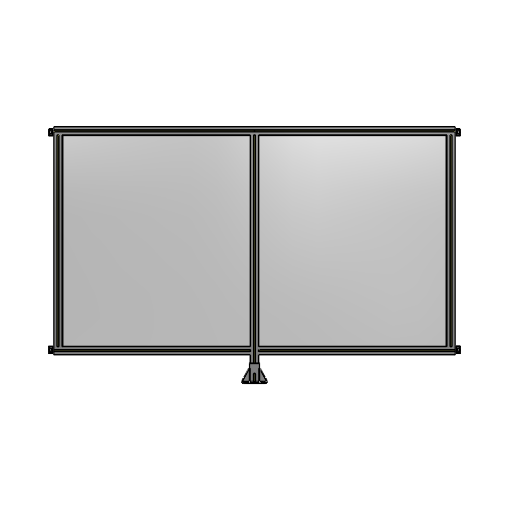 B7-1400-2200-0150-HYPFA DOUBLE PANEL-LEG IN CENTER AND HINGE CONNECTORS 1400MM X 2200MM  1/4" POLYCARBONATE, ASSEMBLED