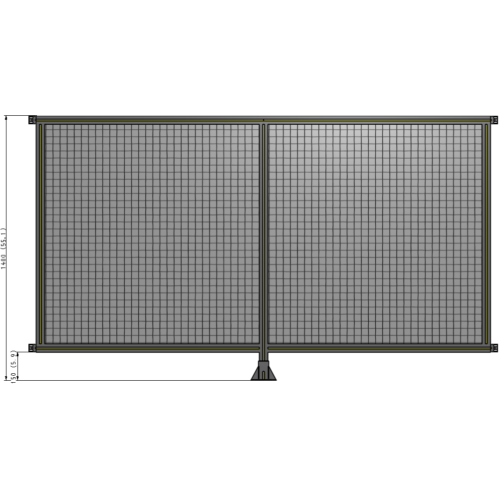 B7-1400-2400-0150-HYMFK DOUBLE PANEL-LEG IN CENTER AND HINGE CONNECTORS 1400MM X 2400MM  1" MESH, AS A KIT
