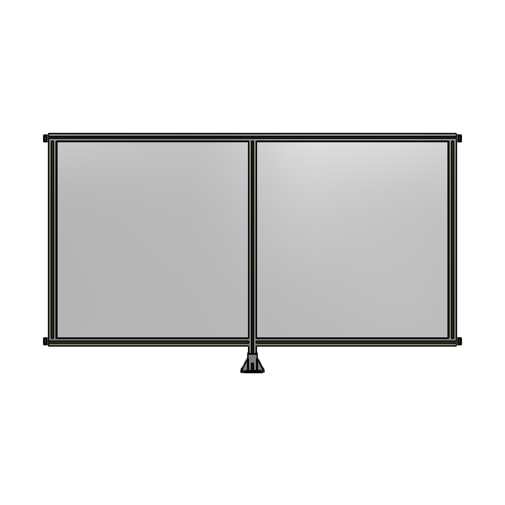 B7-1400-2400-0150-HYPFA DOUBLE PANEL-LEG IN CENTER AND HINGE CONNECTORS 1400MM X 2400MM  1/4" POLYCARBONATE, ASSEMBLED