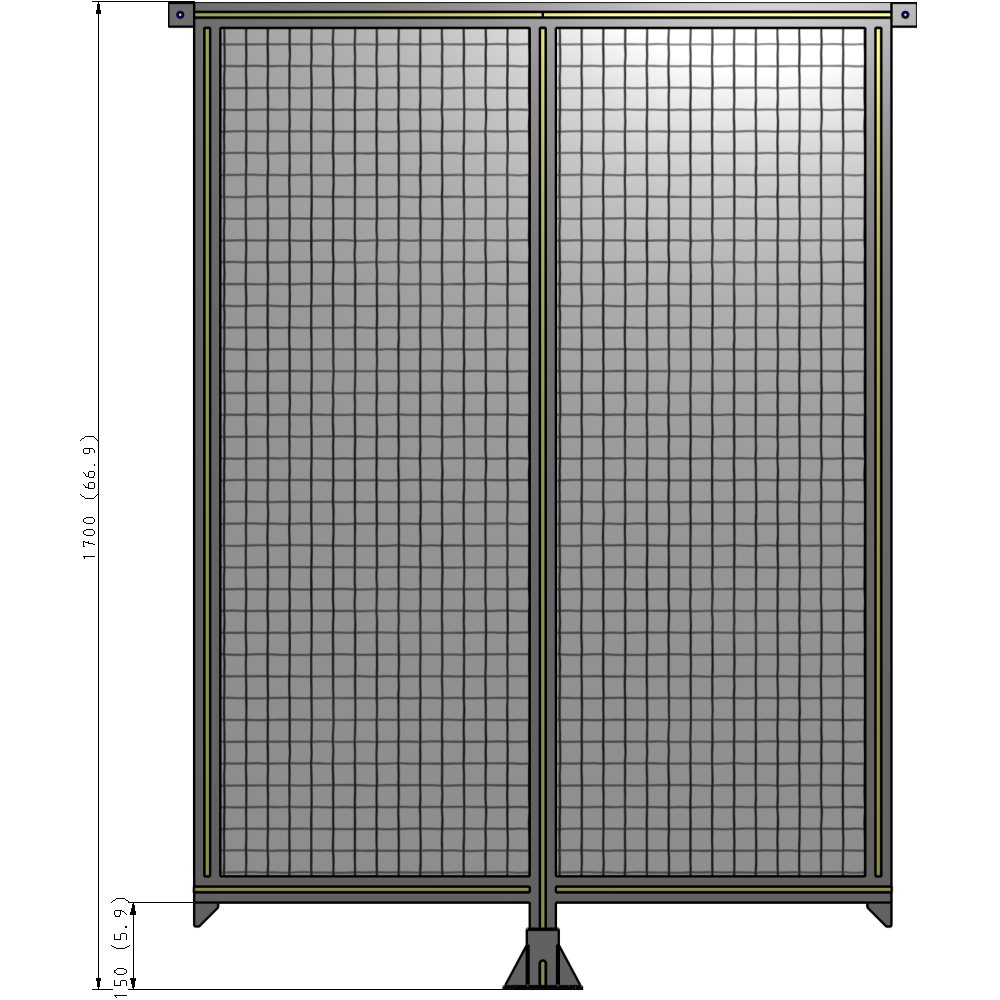 B7-1700-1200-0150-TYMFA DOUBLE PANEL-LEG IN CENTER AND TIE PLATE CONNECTORS 1700MM X 1200MM  1" MESH, FULLY ASSEMBLED