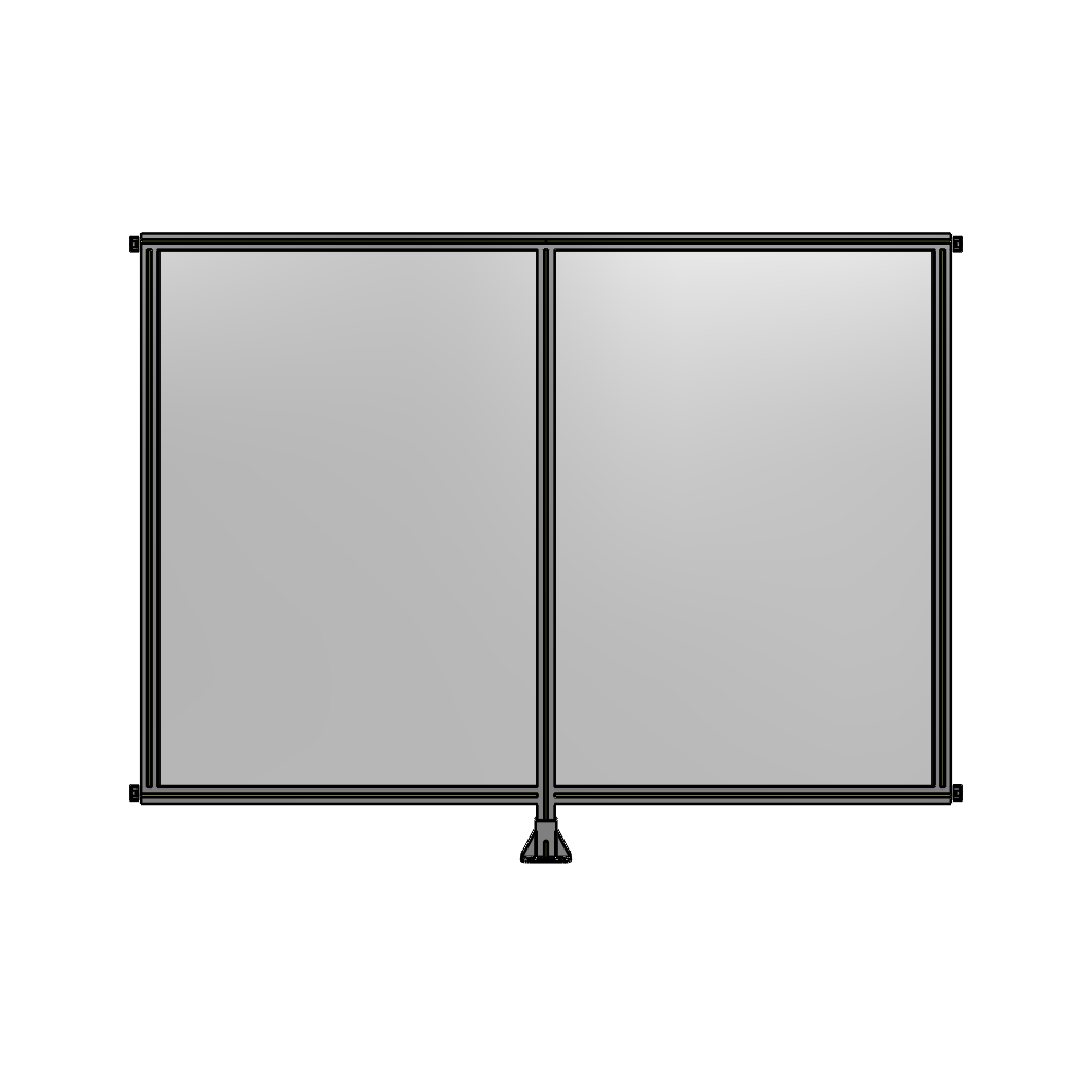 B7-1700-2200-0150-HYPFA DOUBLE PANEL-LEG IN CENTER AND HINGE CONNECTORS 1700MM X 2200MM  1/4" POLYCARBONATE, ASSEMBLED