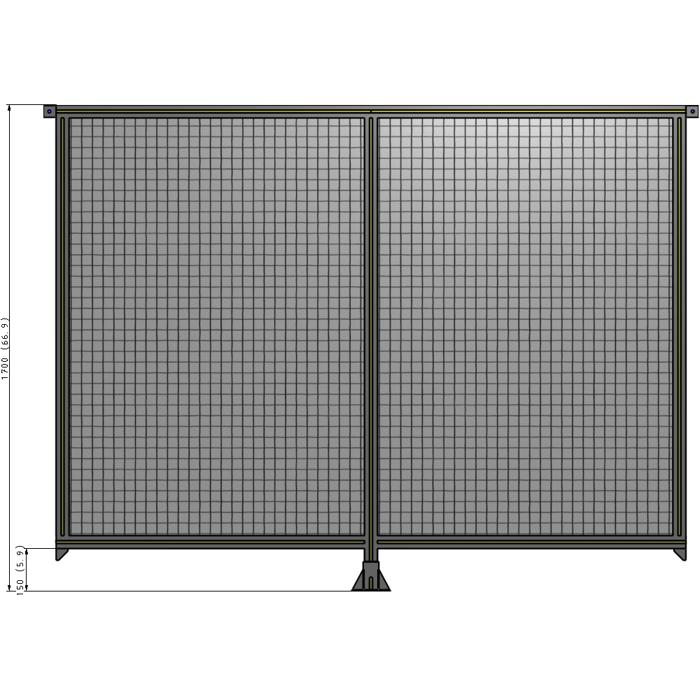 B7-1700-2200-0150-TYMFK DOUBLE PANEL-LEG IN CENTER AND TIE PLATE CONNECTORS 1700MM X 2200MM  1" MESH, AS A KIT