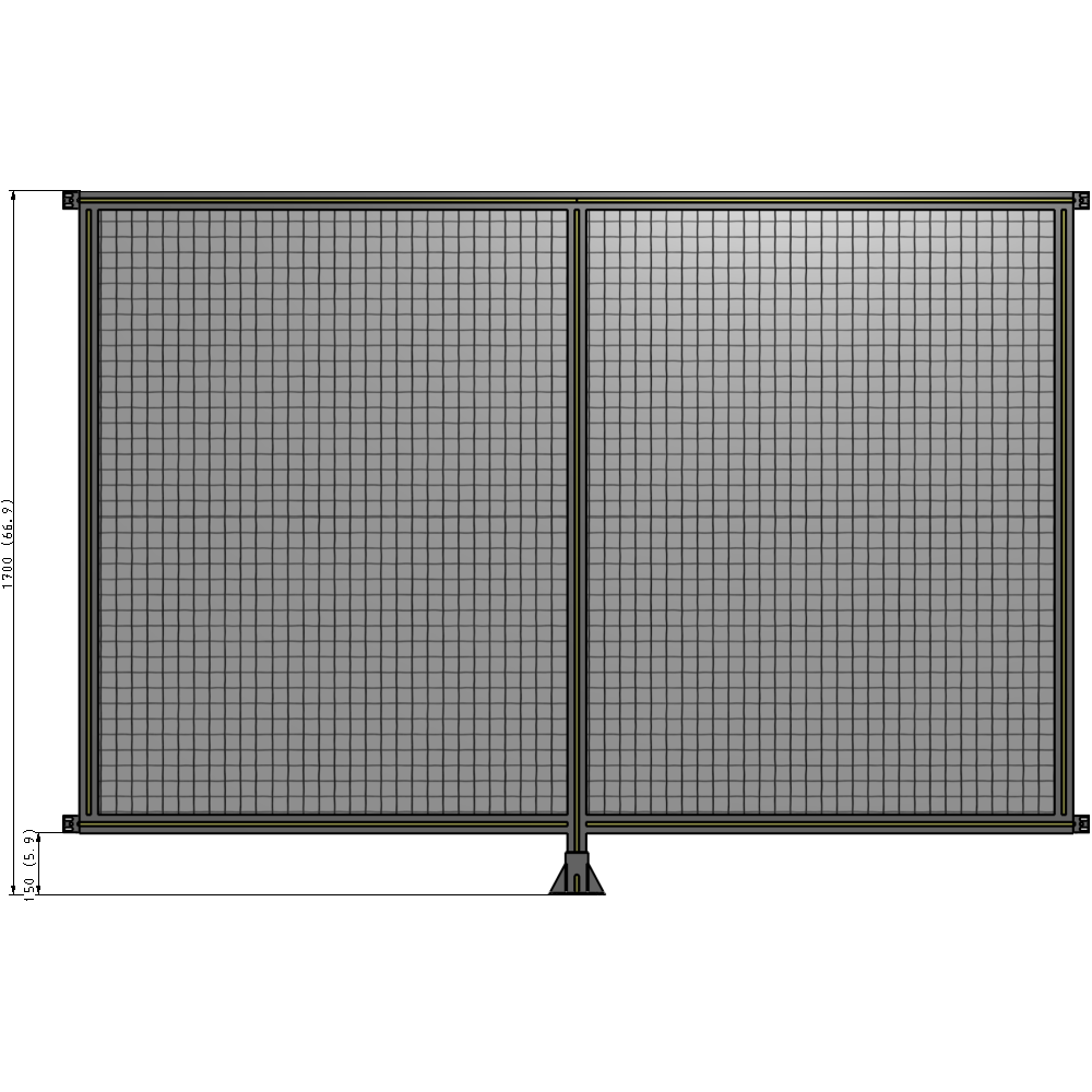 B7-1700-2400-0150-HYMFK DOUBLE PANEL-LEG IN CENTER AND HINGE CONNECTORS 1700MM X 2400MM  1" MESH, AS A KIT