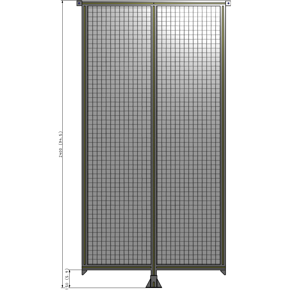 B7-2400-1200-0150-TYMFK DOUBLE PANEL-LEG IN CENTER AND TIE PLATE CONNECTORS 2400MM X 1200MM 1" MESH, AS A KIT